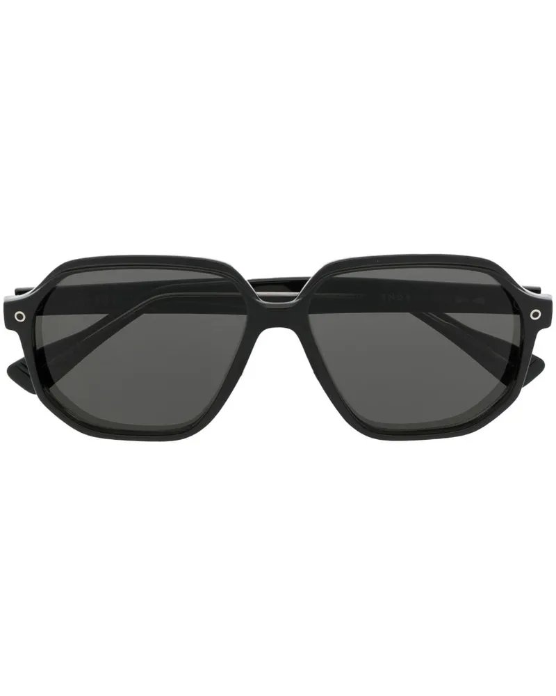 SNOB Milano Geometrische Targa Sonnenbrille Schwarz