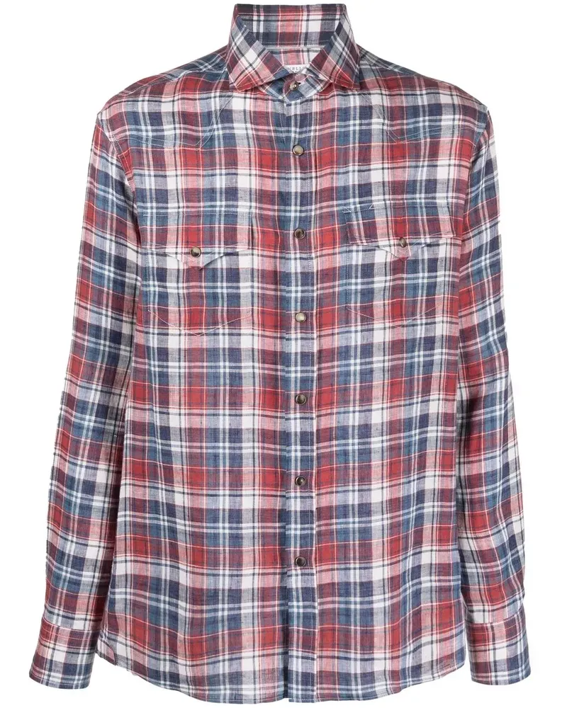 Brunello Cucinelli Kariertes Hemd - Rot Rot