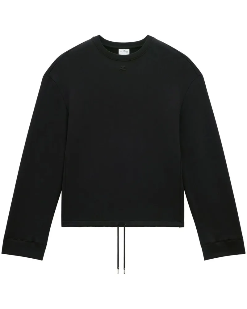 Courrèges Fleecepullover mit Stretchbund - Schwarz Schwarz