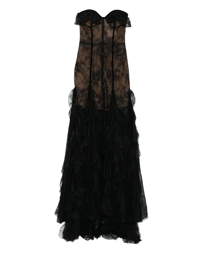 COSTARELLOS Rosaline Abendkleid aus Spitze - Schwarz Schwarz