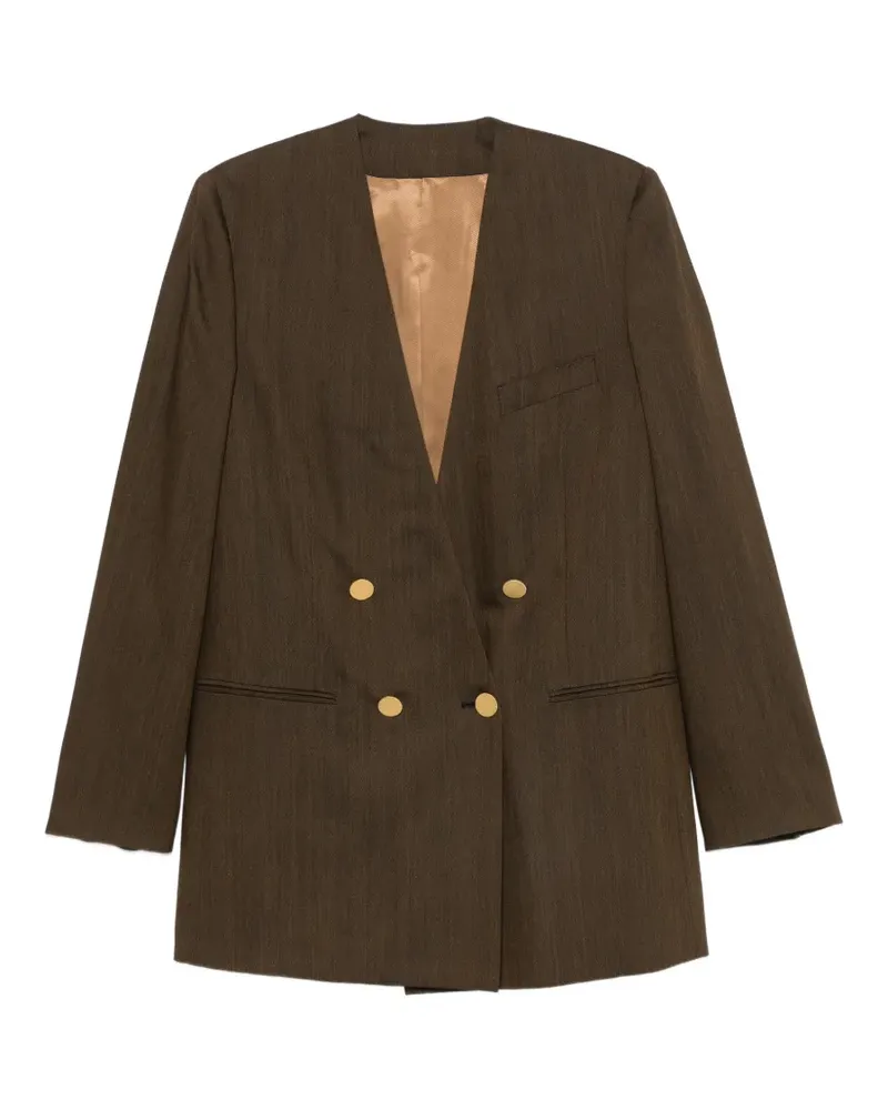 Alberta Ferretti Doppelreihiger Blazer mit Brusttasche - Braun Braun