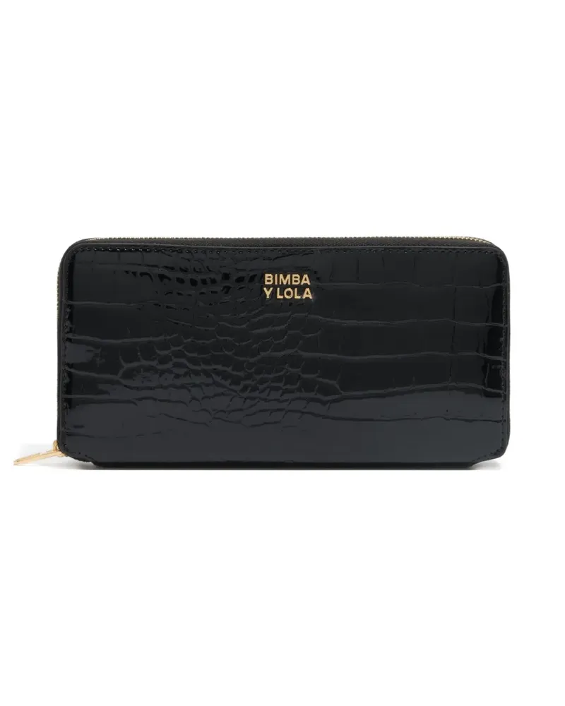 BIMBA Y LOLA crocodile-effect zip-around wallet - Schwarz Schwarz