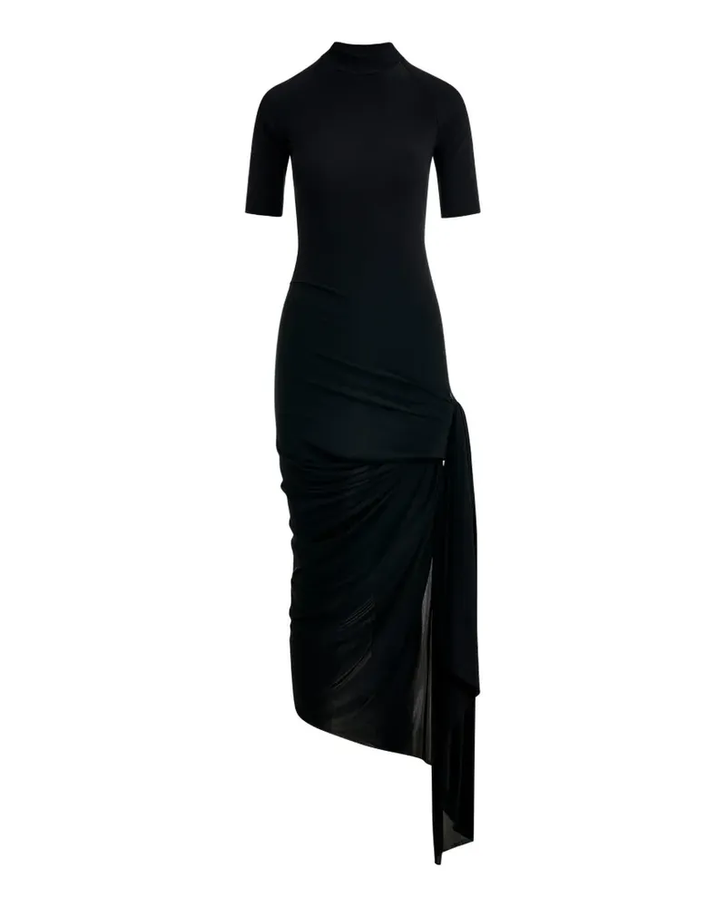 Essentiel Asymmetrisches Kleid mit Raffungen - Schwarz Schwarz