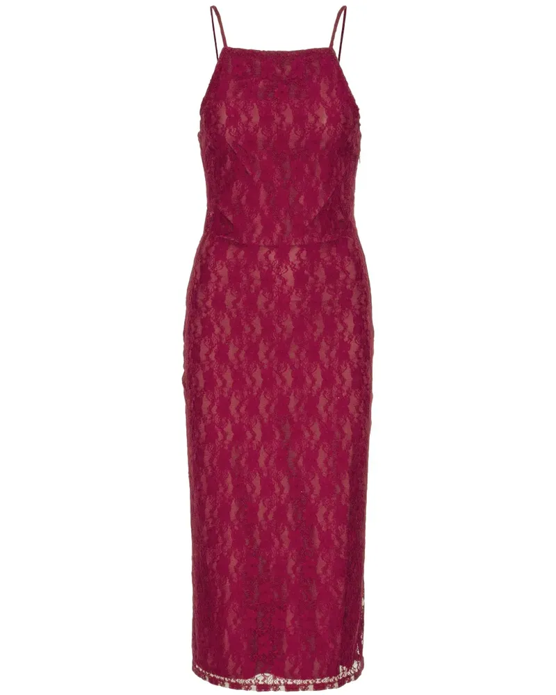 ROTATE Birger Christensen Maxikleid aus Spitze Rot