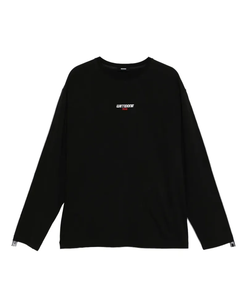 WE 11 DONE T-Shirt mit Logo-Stickerei - Schwarz Schwarz