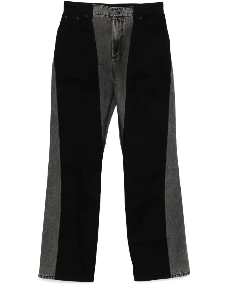 Thierry Mugler Ausgeblichene Straight-Leg-Jeans - Schwarz Schwarz