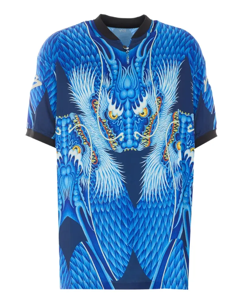 Y-3 Jersey mit grafischem Print - Blau Blau