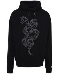 Roberto Cavalli Hoodie mit Schlangenstich Schwarz