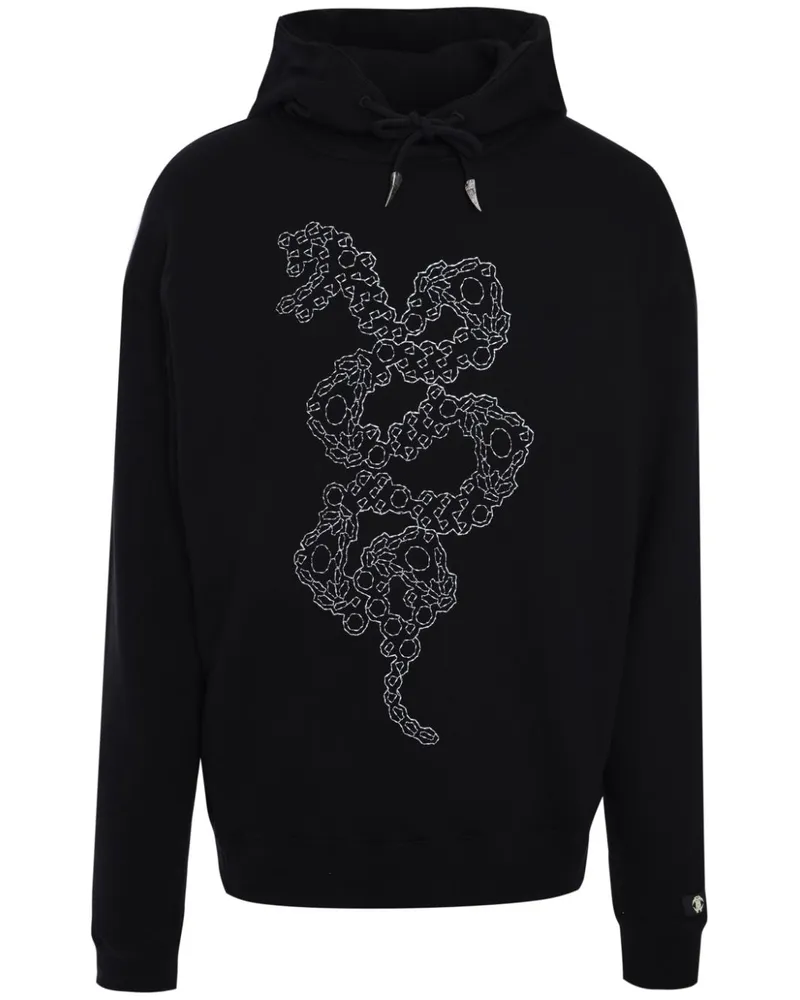 Roberto Cavalli Hoodie mit Schlangenstich - Schwarz Schwarz