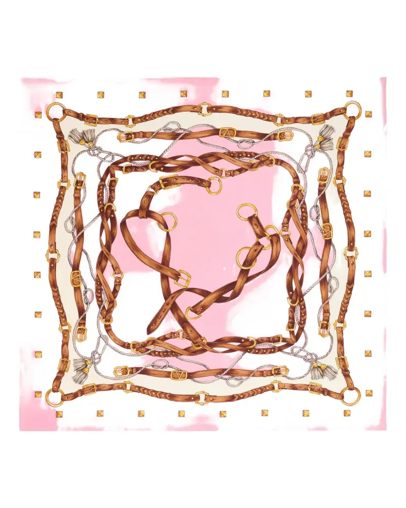 Valentino Garavani Seidenschal mit Nieten-Print - Rosa Rosa