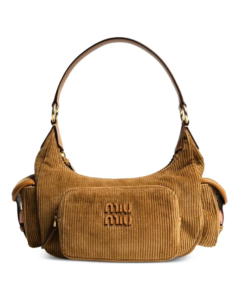 Miu Miu Schultertasche aus Cord - Braun Braun