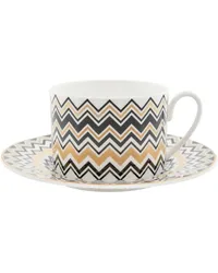 Missoni Home Sechsteiliges Teeservice mit Zickzackmuster Gold