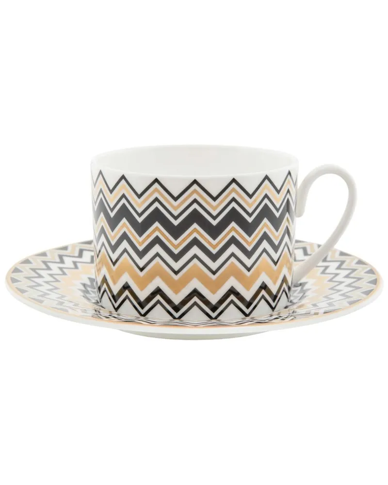 Missoni Home Sechsteiliges Teeservice mit Zickzackmuster - Gold Gold