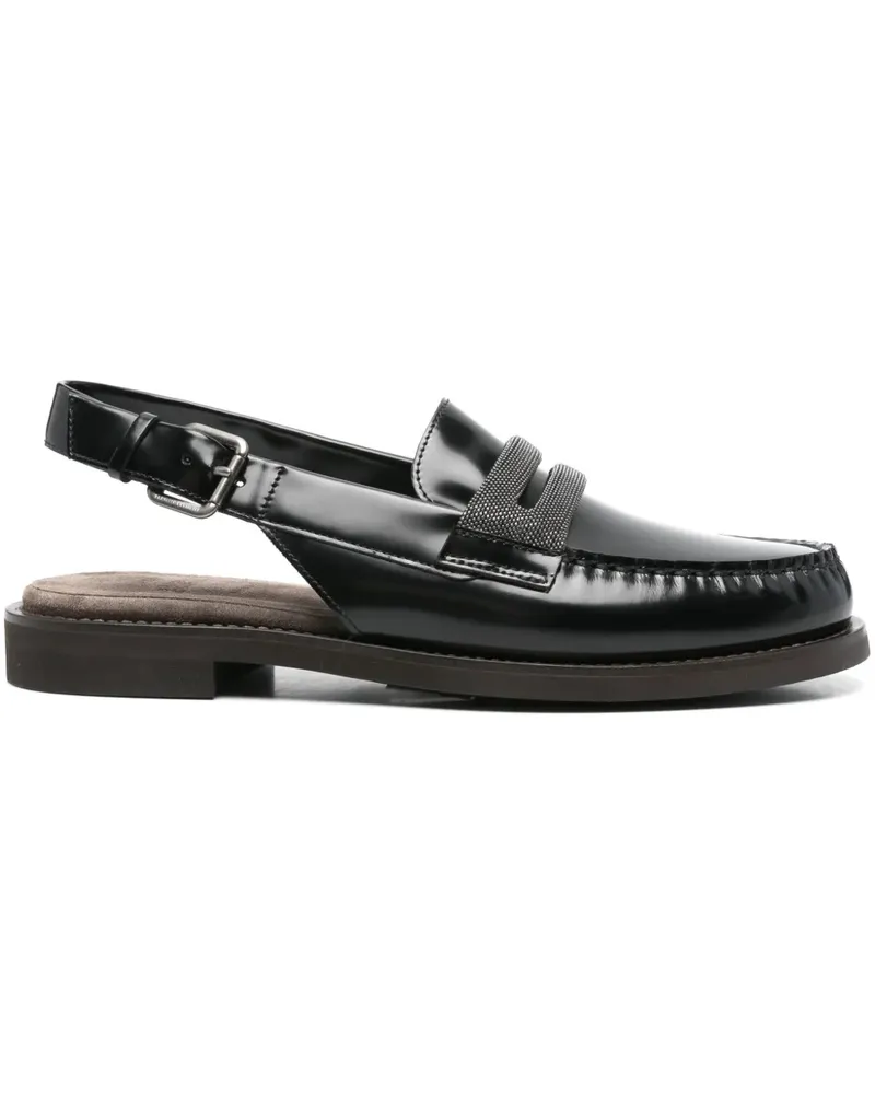 Brunello Cucinelli Loafer mit Slingback-Riemen - Schwarz Schwarz