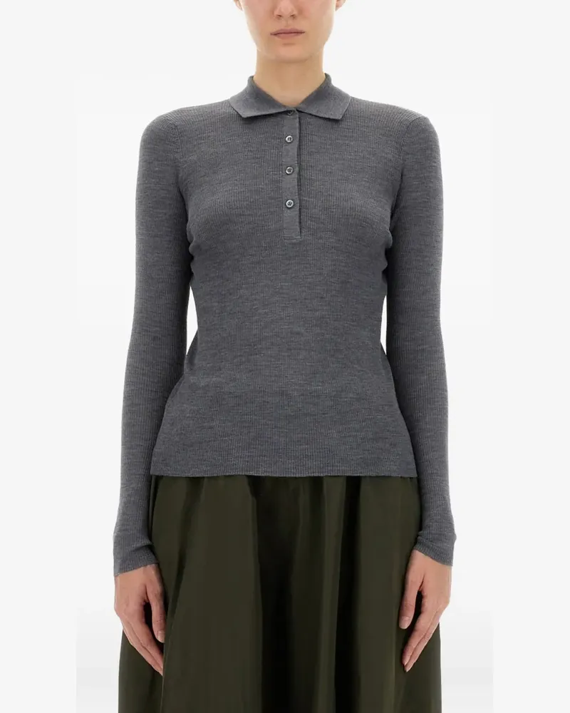 ASPESI long-sleeve polo top - Grau Grau