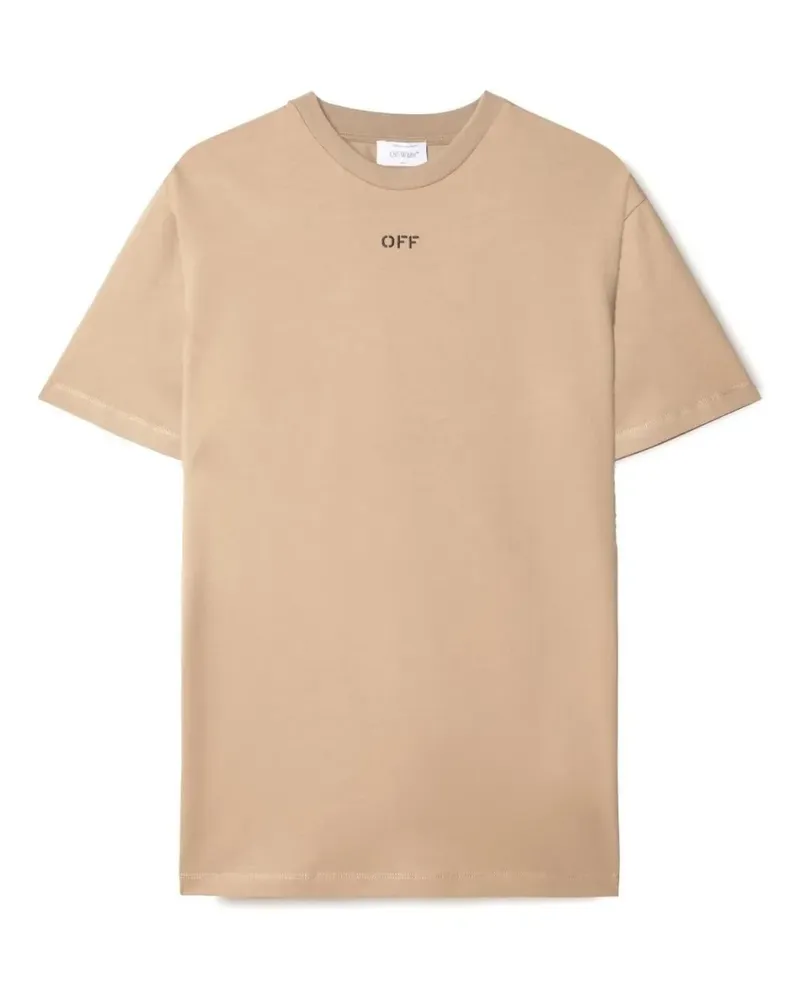 OFF-WHITE T-Shirt mit Ziernähten - Braun Braun