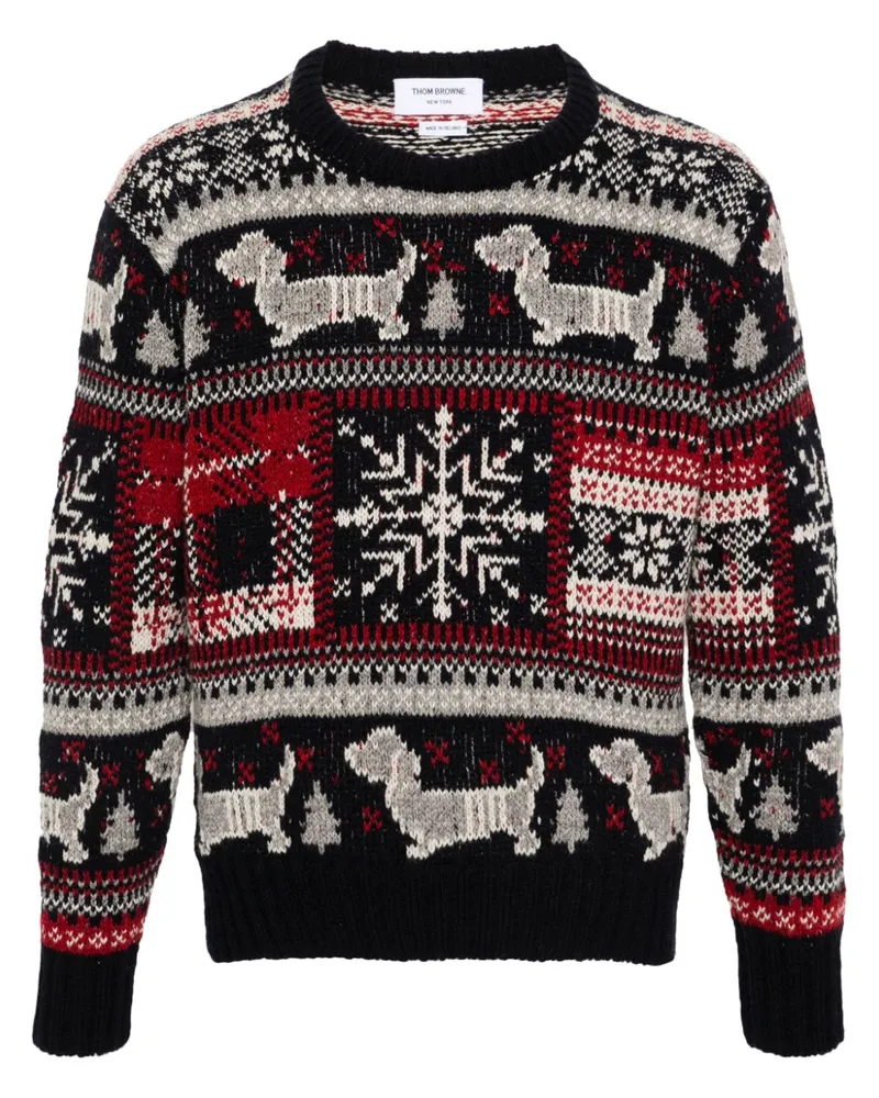 Thom Browne Pullover mit Fair-Isle-Strickmuster - Blau Blau