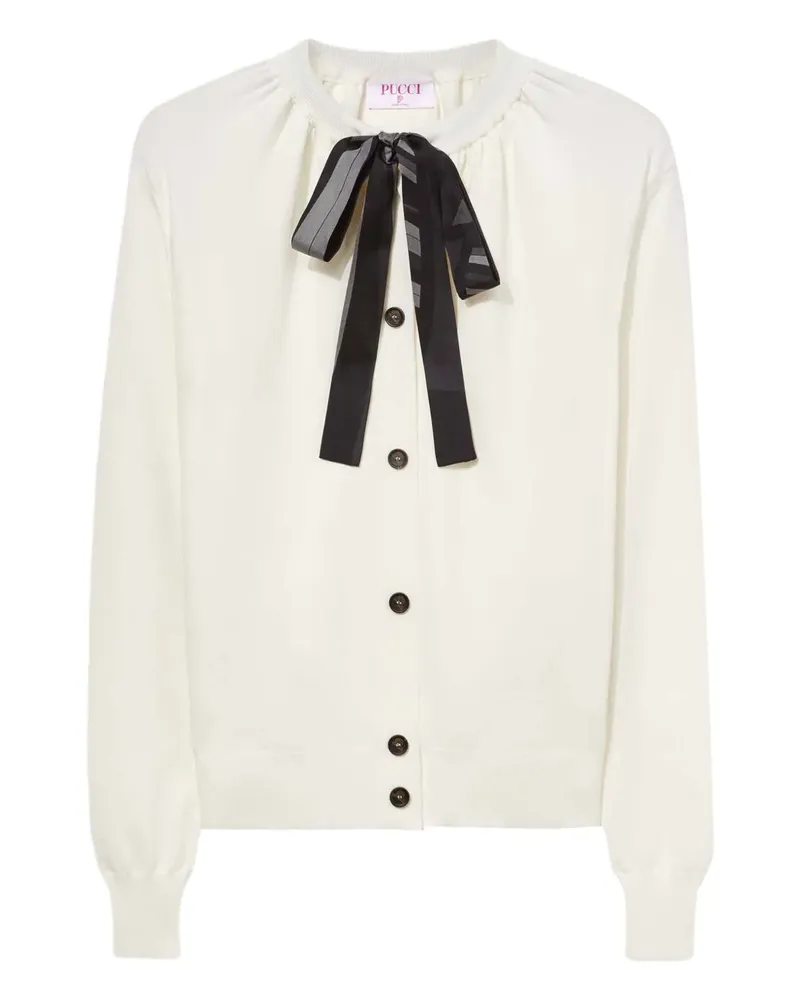 Emilio Pucci ribbon-detailed cardigan - Weiß Weiß