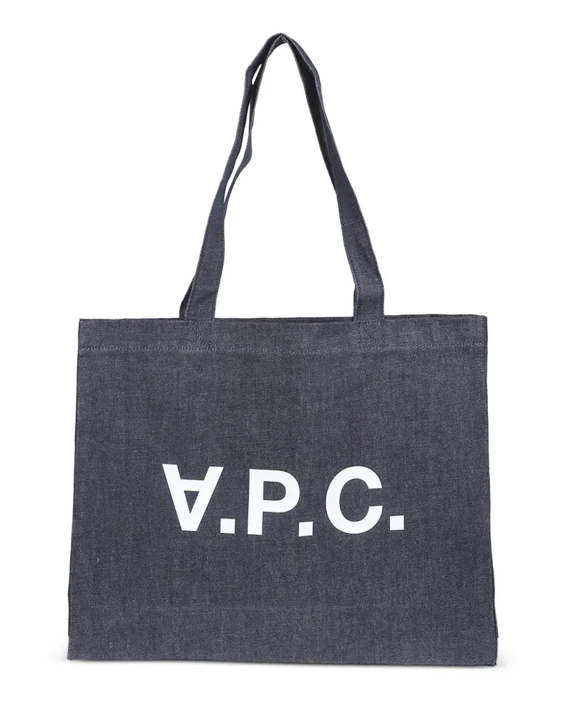 A.P.C. Daniela logo-print denim tote bag - Blau Blau