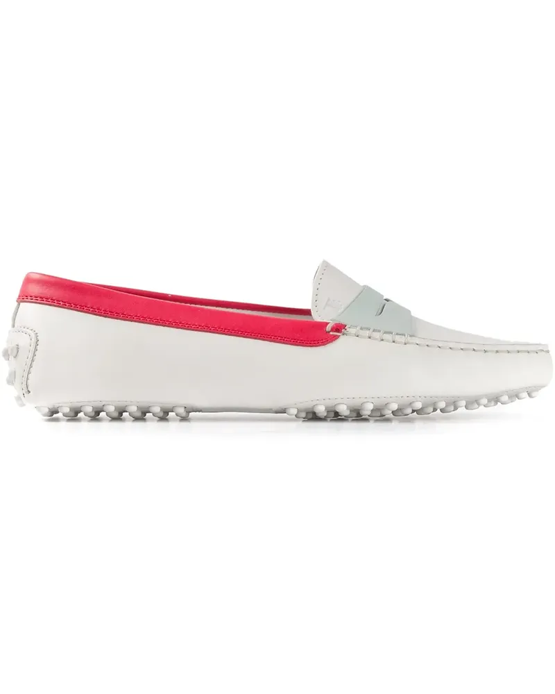 TOD'S contrast trim loafers - Weiß Weiß
