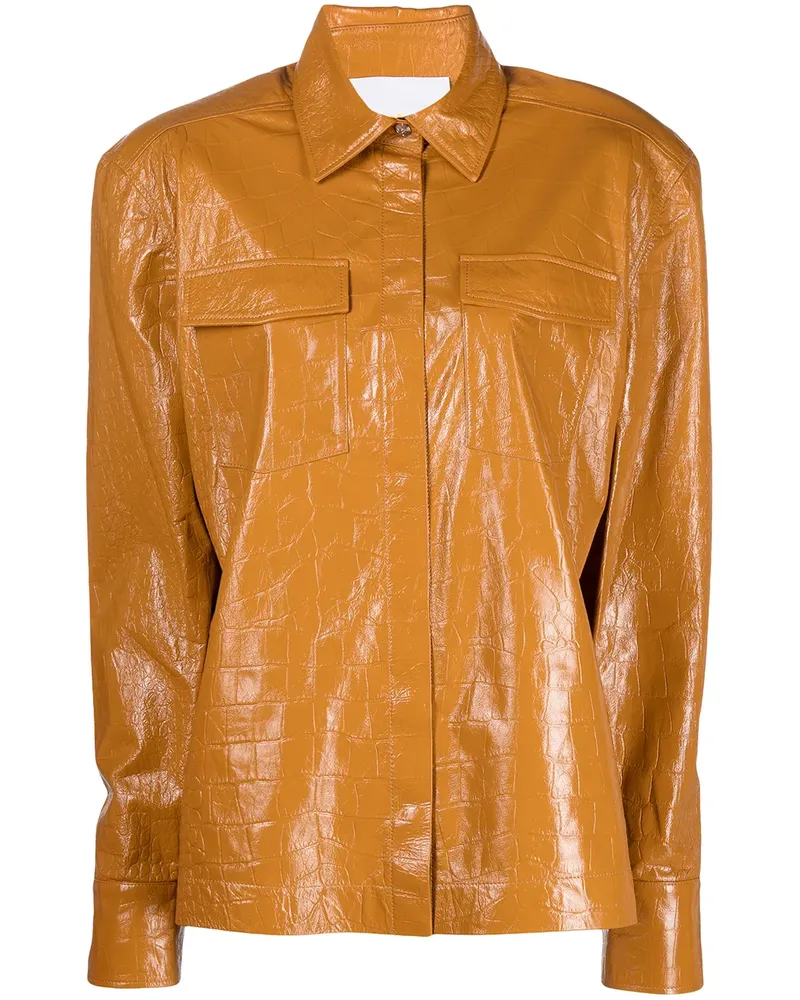 REMAIN Lederjacke im Oversized-Look - Braun Braun