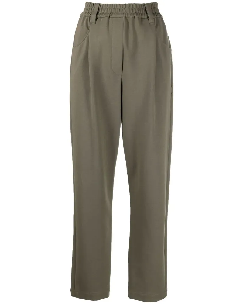 Brunello Cucinelli Tapered-Hose aus Tweed - Grün Grün