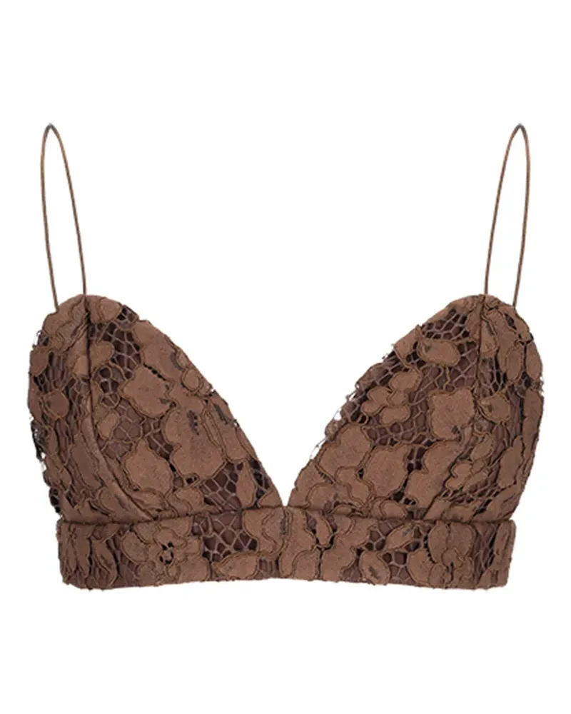 Federica Tosi lace crop top - Braun Braun