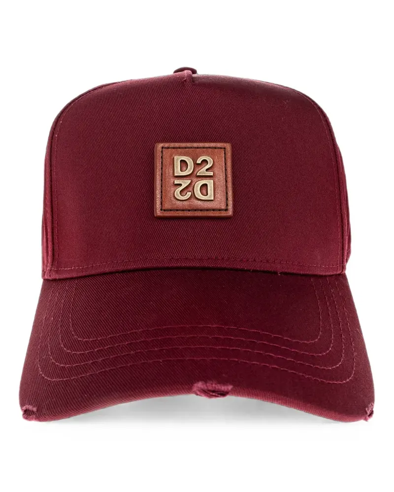 Dsquared2 logo-plaque distressed baseball cap - Rot Rot