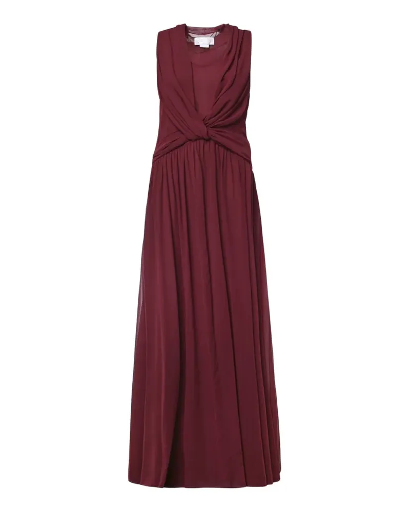 Genny maxi twist-detail cape dress - Rot Rot