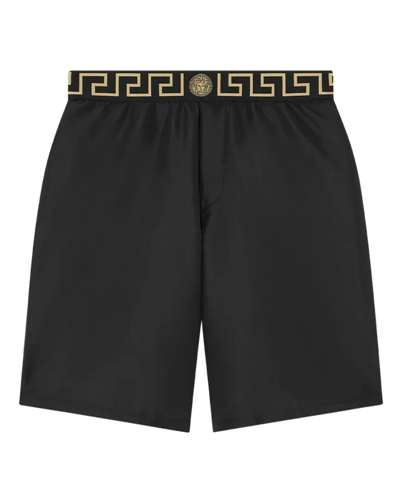 Versace Badeshorts mit Greca-Bund - Schwarz Schwarz