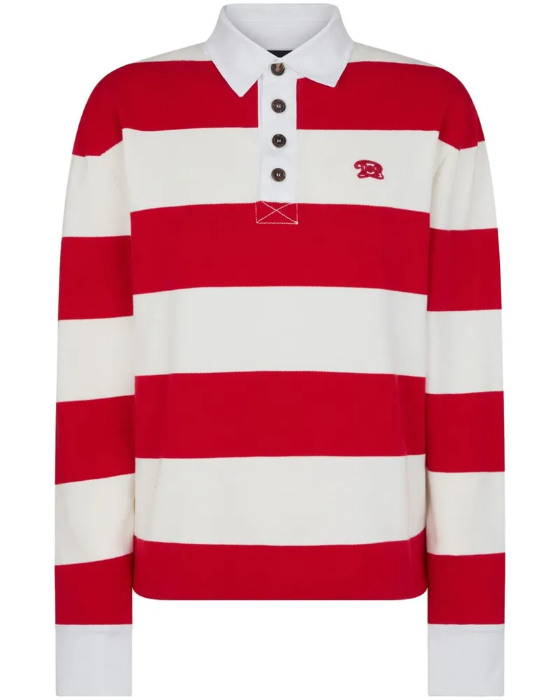 Dsquared2 Gestreiftes Poloshirt - Weiß Weiß