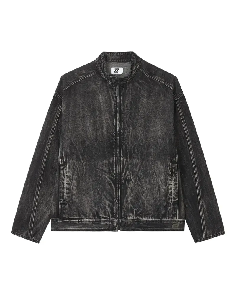 Izzue acid-wash denim jacket - Schwarz Schwarz
