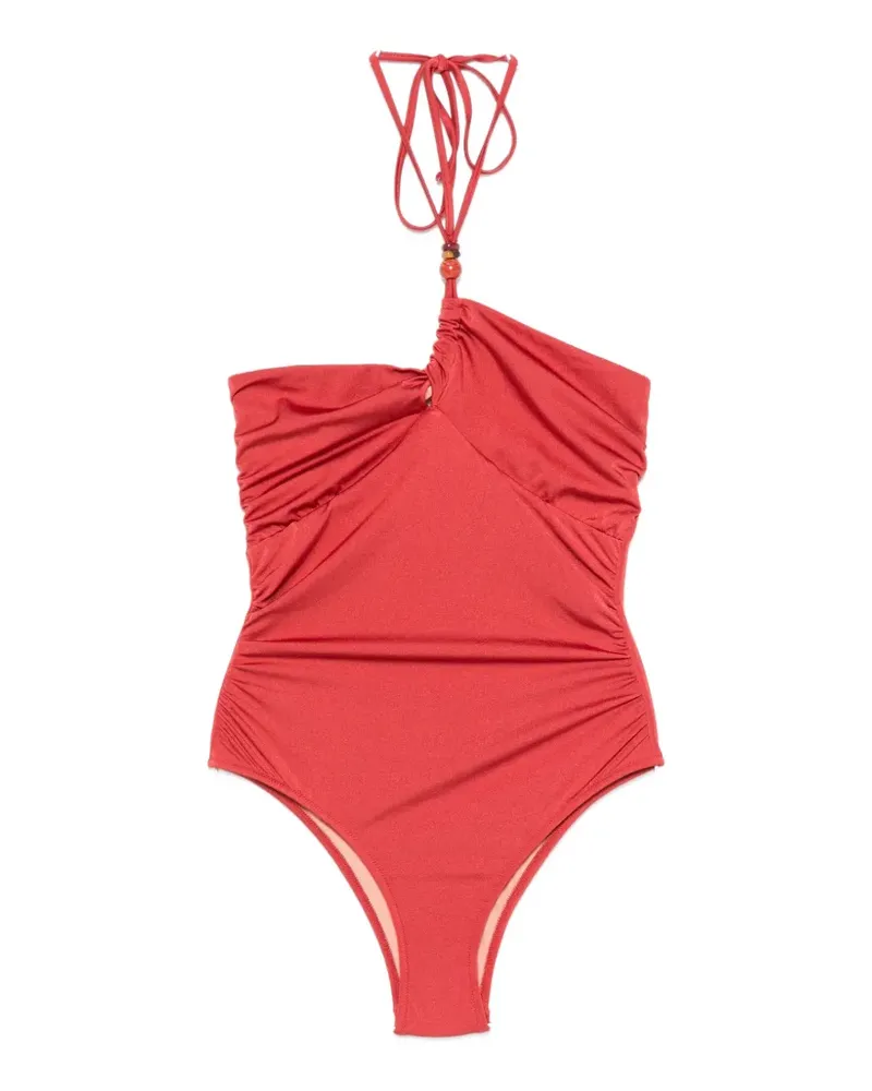 Anjuna bead-embellished ruched swimsuit - Rot Rot