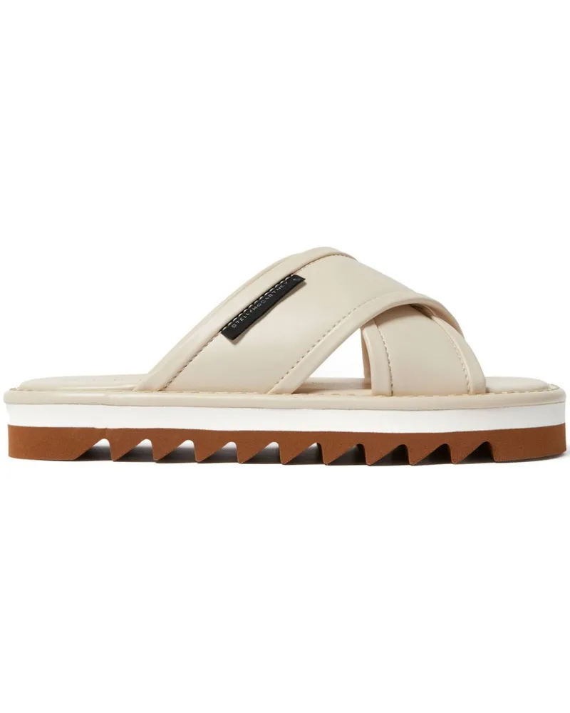 Stella McCartney Pantoletten mit Logo-Patch - Nude Nude