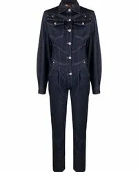 Philipp Plein Schmaler Jeans-Jumpsuit Blau