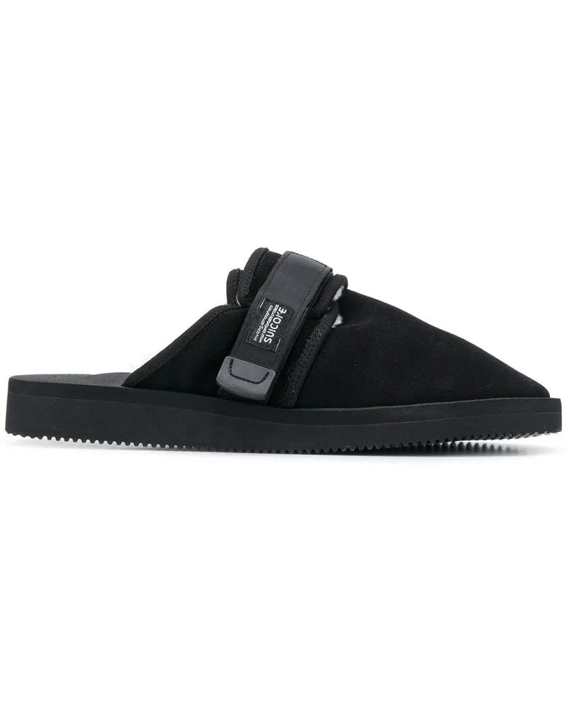 SUICOKE Slipper mit Klettverschluss Schwarz