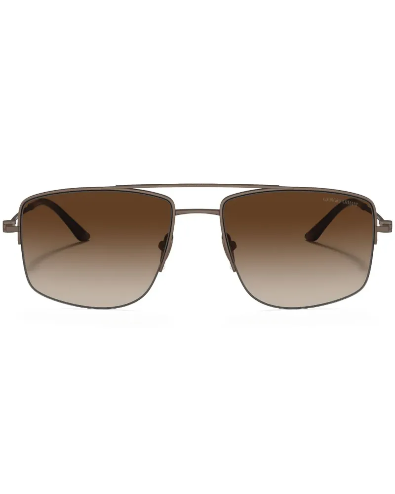 Giorgio Armani Sonnenbrille mit eckigem Gestell - Metallic Metallic