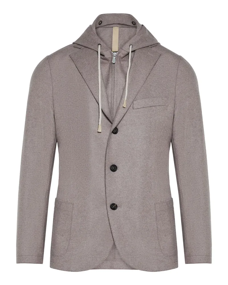 Eleventy Kapuzenjacke mit drei Knöpfen - Nude Nude