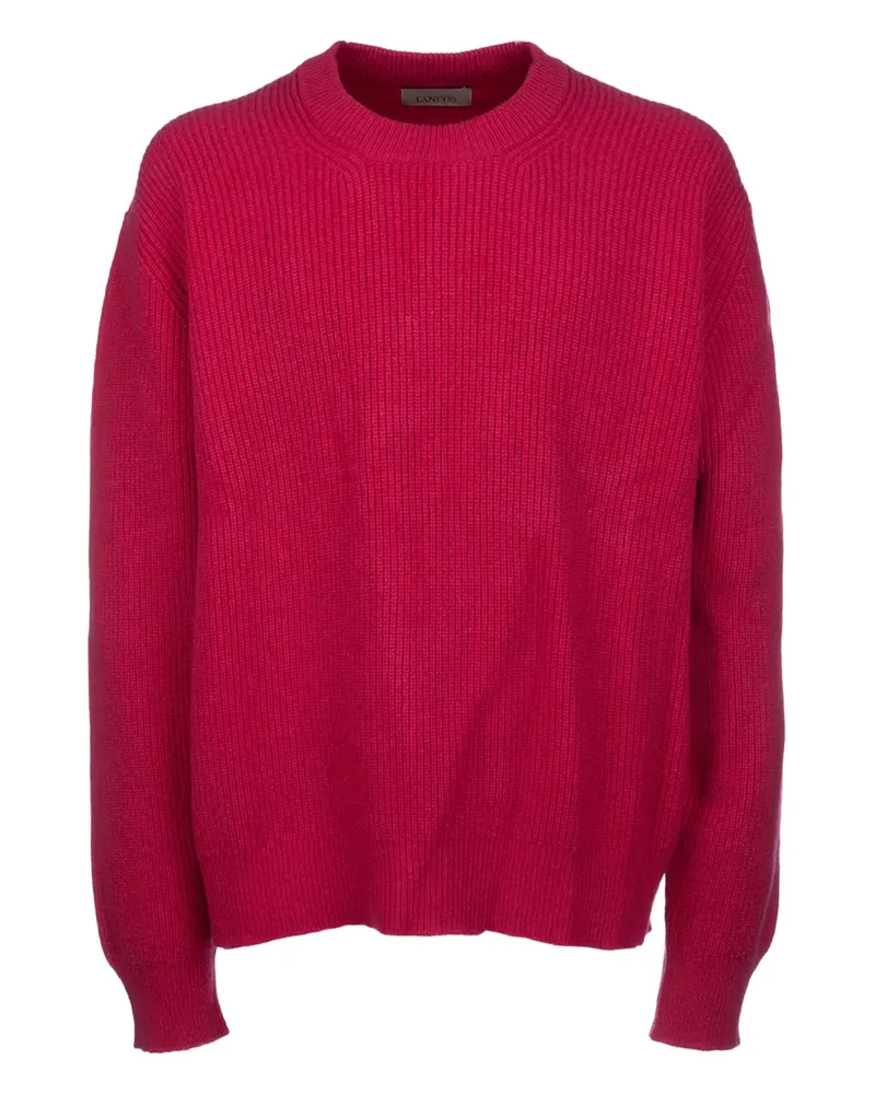 Laneus Gerippter Pullover - Rot Rot