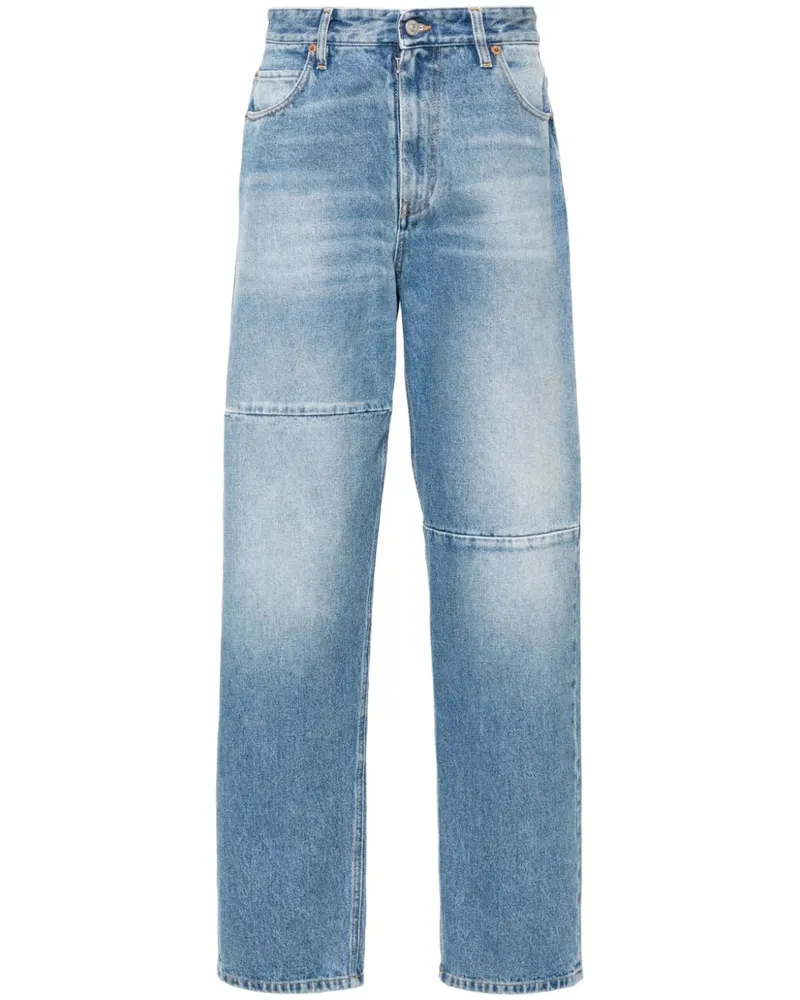 Maison Margiela Tapered-Jeans mit Kontrasteinsatz Blau