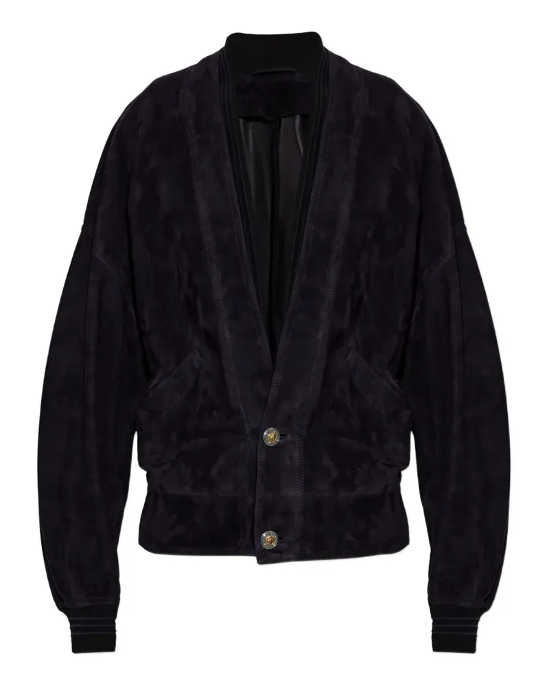 Versace button-up suede jacket - Blau Blau