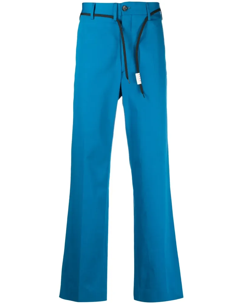 Marni belted straight-leg trousers - Blau Blau