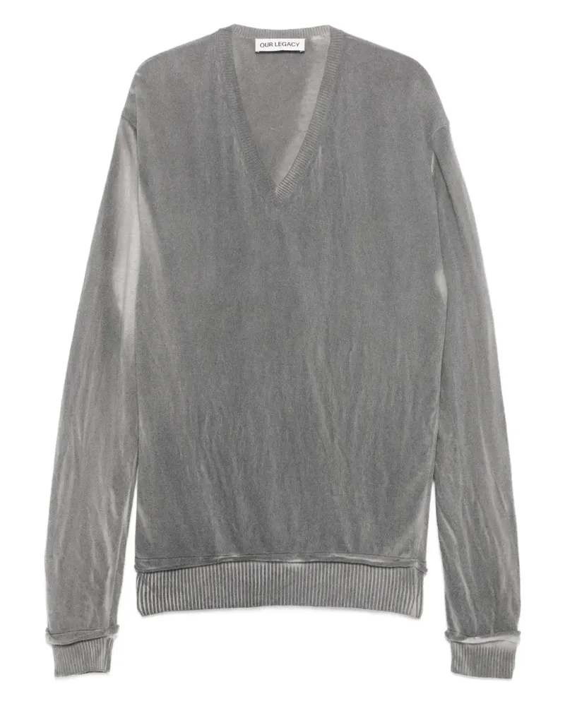 Our Legacy Pullover mit geripptem Saum - Grau Grau