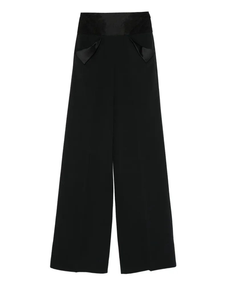 Ermanno Scervino Wide-Leg-Hose mit Spitzeneinsatz - Schwarz Schwarz