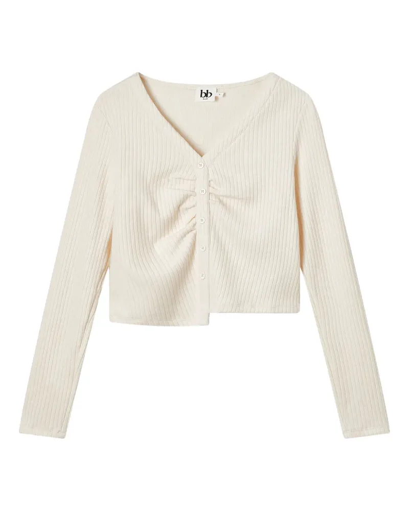 b+ab Gerippter Cardigan - Nude Nude