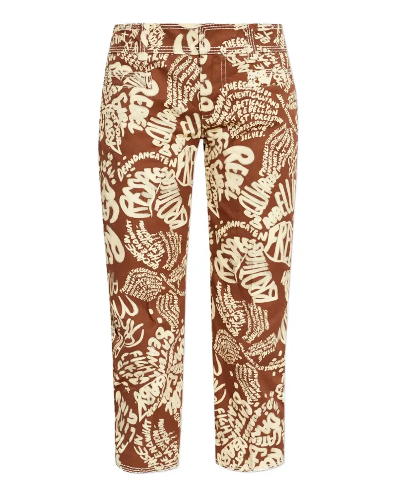 Dsquared2 Hose mit Text-Print - Braun Braun