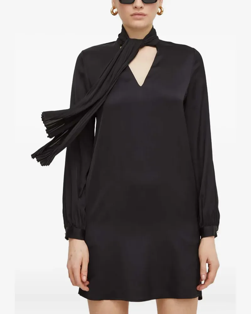 Liu Jo pleated tie mini dress - Schwarz Schwarz