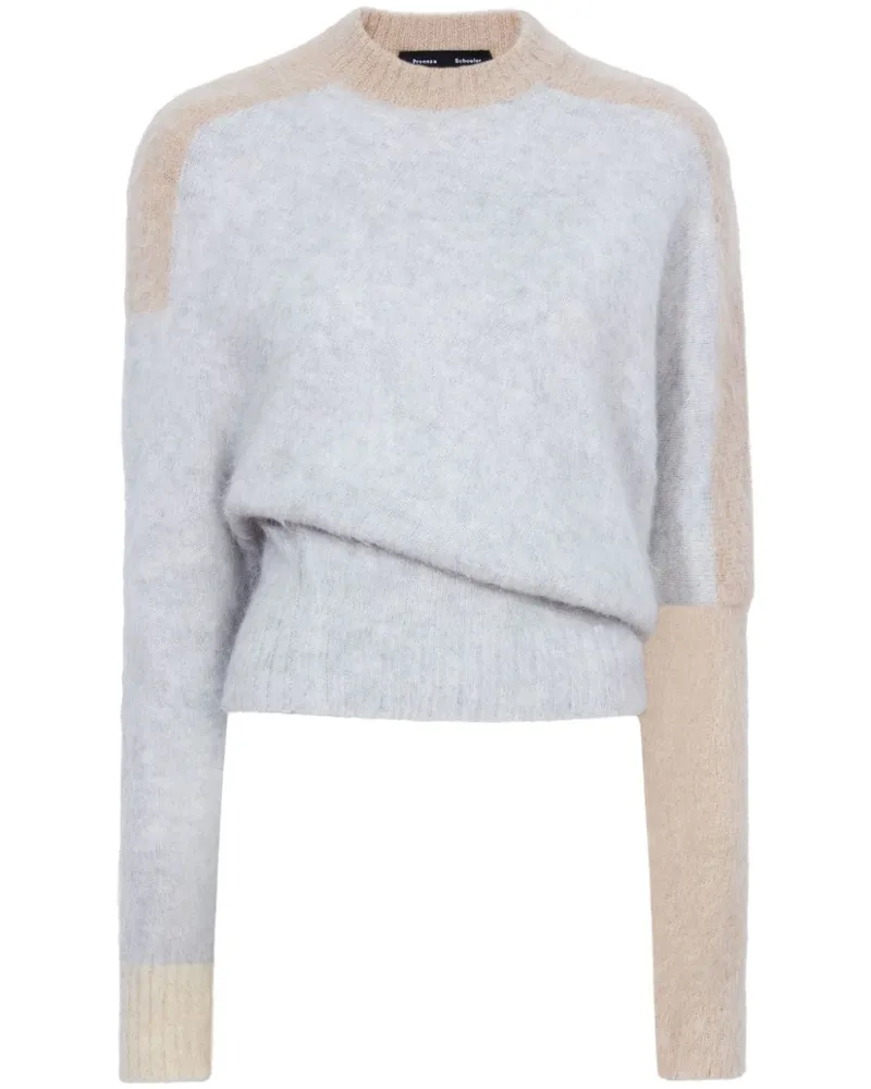 Proenza Schouler Gebürsteter Patti Pullover in Colour-Block-Optik Grau