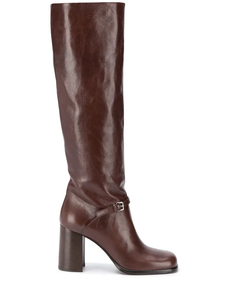 Miu Miu Stiefeletten mit eckiger Kappe, 95mm - Braun Braun