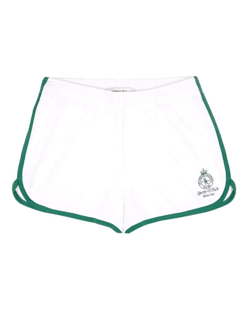 SPORTY & RICH Crown Tennis Short mit Logo-Stickerei - Weiß Weiß